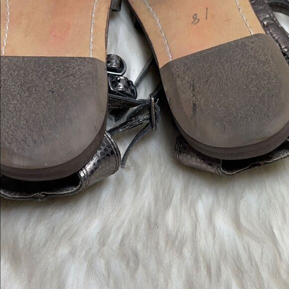 Sam Edelman Sandles Ginger Back Zip Metallic Beaded Gladiator Style size 5 - Picture 9 of 10